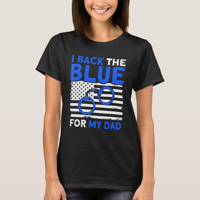 Amerikanische Flagge ich unterstütze das Blau für  T-Shirt (Vorderseite)