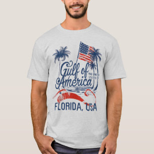 Amerikanische Flagge im Golf von Amerika 2025 Flor T-Shirt