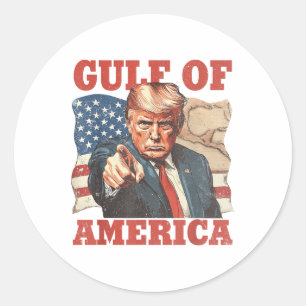 Amerikanische Flagge im Golf von Amerika Runder Aufkleber