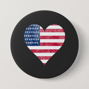 Amerikanische Flagge im Herzen Button