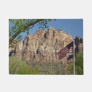 Amerikanische Flagge im Zion National Park I Fußmatte