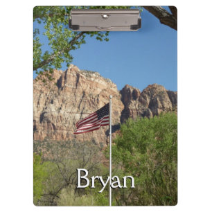 Amerikanische Flagge im Zion National Park II Klemmbrett