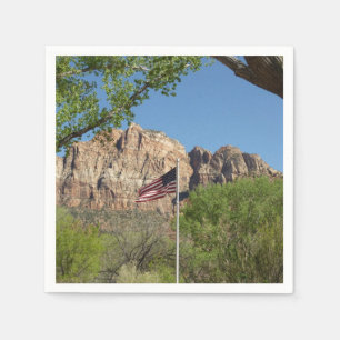 Amerikanische Flagge im Zion National Park II Serviette