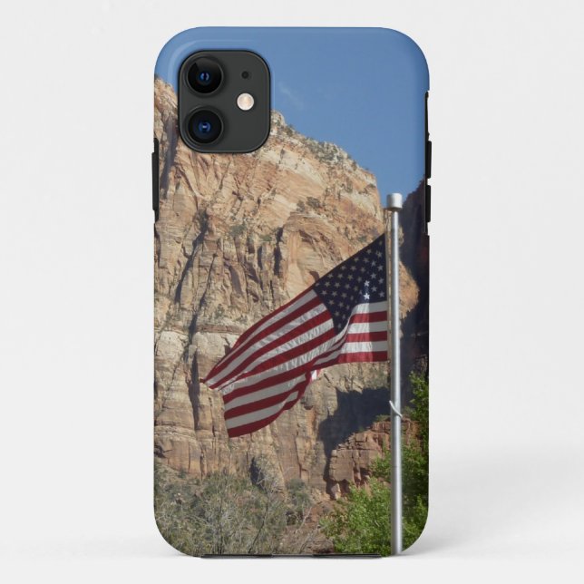 Amerikanische Flagge im Zion-Nationalpark I Case-Mate iPhone Hülle (Rückseite)