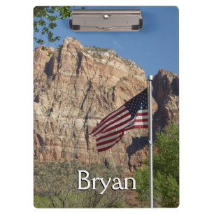 Amerikanische Flagge im Zion-Nationalpark I Klemmbrett
