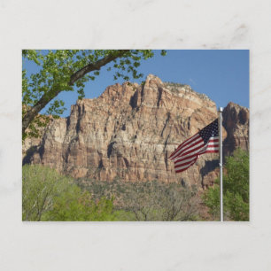 Amerikanische Flagge im Zion-Nationalpark I Postkarte