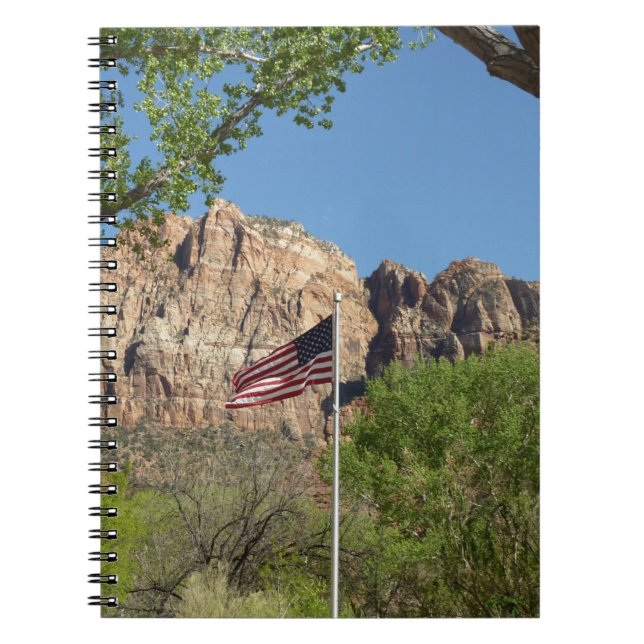 Amerikanische Flagge im Zion-Nationalpark II Notizblock (Vorderseite)