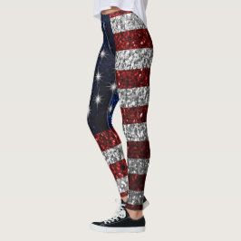 Amerikanische Flagge in den Leggings