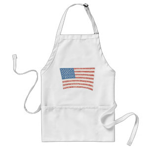 Amerikanische Flagge in den Schürze des Pointillis