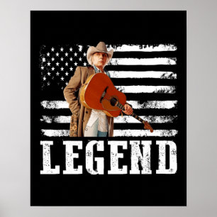 Amerikanische Flagge in Not Dwight Yoakam Sänger.p Poster
