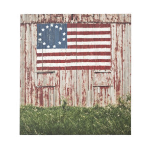 Amerikanische Flagge in Scheune gemalt Notizblock