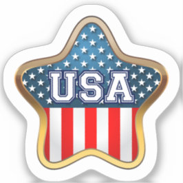 Amerikanische Flagge in Star-Form Aufkleber