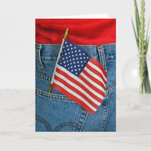 Amerikanische Flagge in Tasche Karte