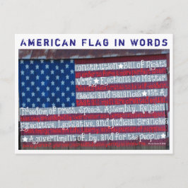 Amerikanische Flagge in Worten | Blue Beach Song™ Postkarte