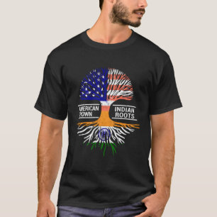 Amerikanische Flagge Indisches Indien Roots Punjab T-Shirt