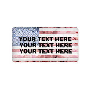 AMERIKANISCHE FLAGGE INDIVIDUELLE ADRESSAUFKLEBER