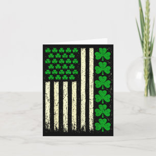 Amerikanische Flagge irische Shamrocks St. Patrick Karte