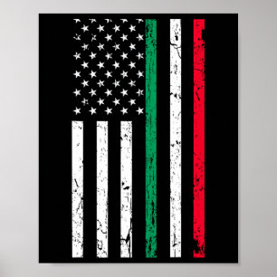 Amerikanische Flagge Italienischer Stolz 4. Juli Poster