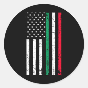 Amerikanische Flagge Italienischer Stolz 4. Juli Runder Aufkleber