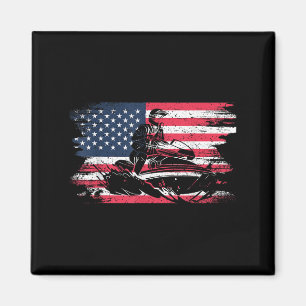 Amerikanische Flagge Jet Ski für Frauen Kinder Män Magnet