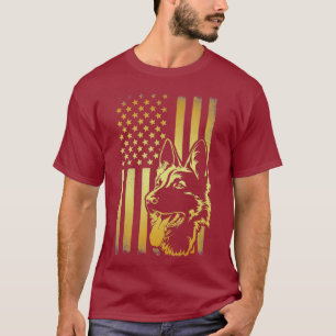 Amerikanische Flagge K9 Deutsche Schäferpolizei D T-Shirt
