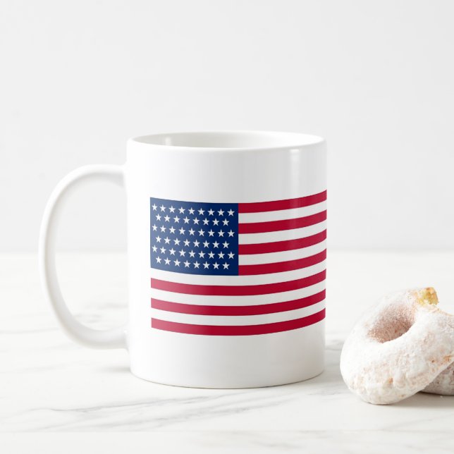 Amerikanische Flagge Kaffeetasse (Mit Donut)