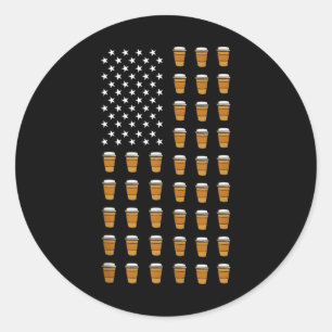 Amerikanische Flagge Kaffeetassen USA Patriotismus Runder Aufkleber