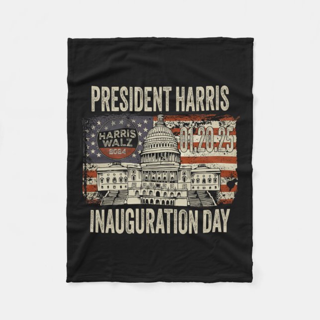 Amerikanische Flagge Kamala Harris Präsident Einwe Fleecedecke (Vorderseite)