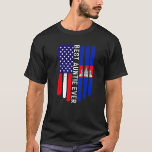 Amerikanische Flagge & Kambodscha-Flagge Beste Tan T-Shirt