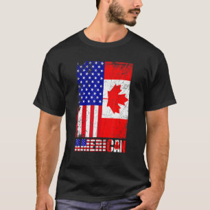 Amerikanische Flagge Kanadische Flagge Kanada T-Shirt