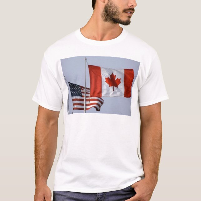 AMERIKANISCHE FLAGGE/KANADISCHE FLAGGE T-Shirt (Vorderseite)