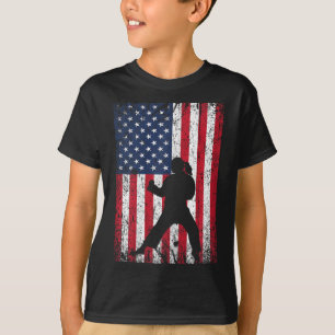 Amerikanische Flagge Karate 4. Juli Patriotic Gir T-Shirt