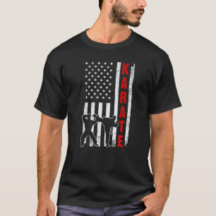 Amerikanische Flagge Karate für Männer Frauen Kara T-Shirt