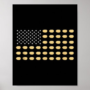 Amerikanische Flagge Kartoffel Essen Usa Patriotis Poster