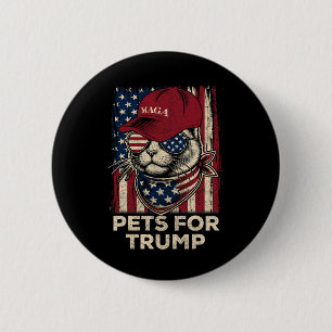Amerikanische Flagge Katze Lebt Problem Trump 2024 Button