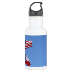 Amerikanische Flagge kennzeichnet Trinkflasche
