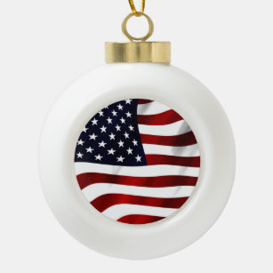 Amerikanische Flagge Keramik Kugel-Ornament
