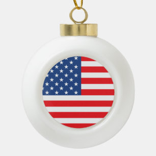 Amerikanische Flagge Keramik Kugel-Ornament