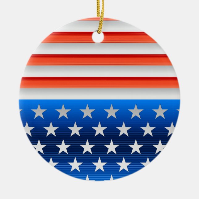 Amerikanische Flagge Keramik Ornament (Vorne)