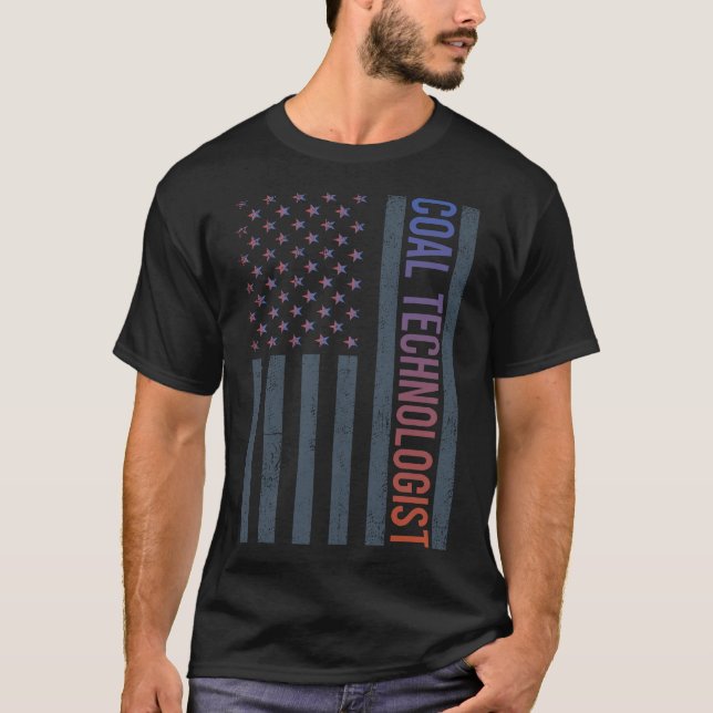 Amerikanische Flagge - Kohletechnologe T-Shirt (Vorderseite)