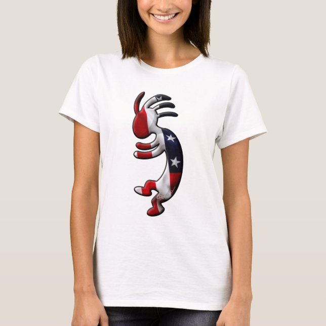 Amerikanische Flagge Kokopelli T-Shirt (Vorderseite)