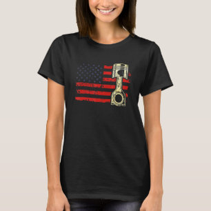 Amerikanische Flagge Kolben Muskelauto Patriotisch T-Shirt
