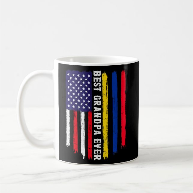 Amerikanische Flagge & Kolumbien Fahne Beste Opa j Kaffeetasse (Links)