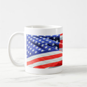 Amerikanische Flagge, können Sie Text- und Tasse