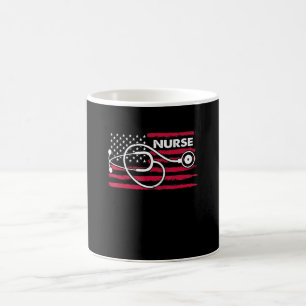 Amerikanische Flagge Krankenschwester Patriotisch Kaffeetasse
