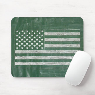 Amerikanische Flagge Kreidetafel Kunst (Zeichnung  Mousepad