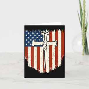 Amerikanische Flagge Kreuz 3 Nagel Patriotischer C Karte