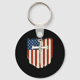 Amerikanische Flagge Kreuz 3 Nagel Patriotischer C Schlüsselanhänger