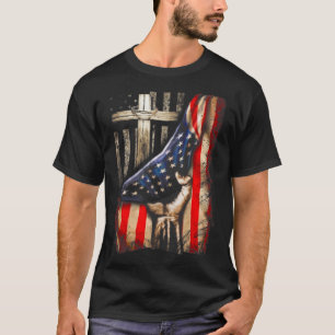 Amerikanische Flagge Kreuz Jesus Hand Stolz Christ T-Shirt
