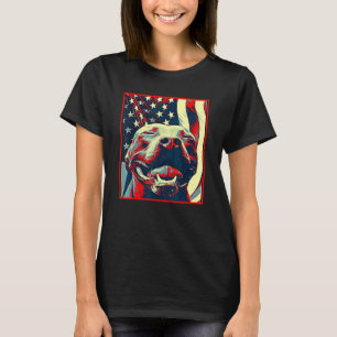 Amerikanische Flagge Lachender Pitbull Terrier Pop T-Shirt